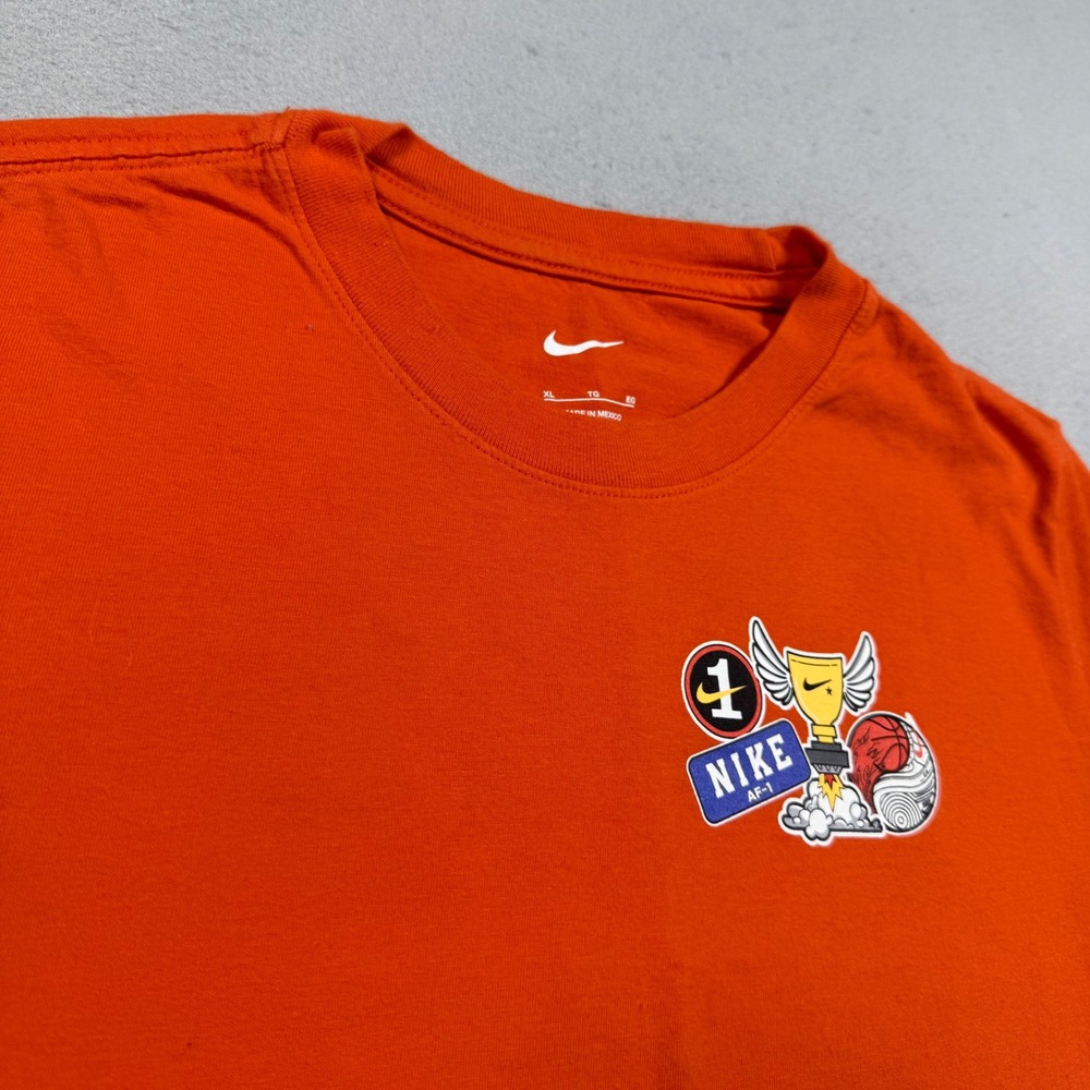 Nike Air Force 1 Graphic T-Shirt Orange Mens XL Short Sleeve Cotton AF1 Trophy